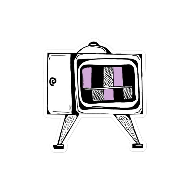 Vintage TV with Colour Bars Sticker