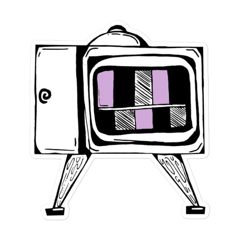Vintage TV with Colour Bars Sticker